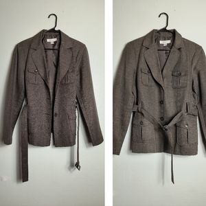 Danillo Taupe Suit Jacket Utility Women's Size 12 Office Career Office Work